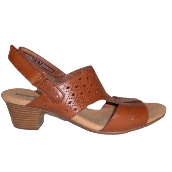 Clarks Shoes - CLARKS Valarie Mindi Heeled Brown Sandals - 9.5 M